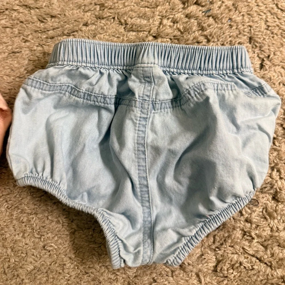 Cat & Jack & Carter’s Light Pink and Denim Bloomers Diaper Covers - 6-9 months